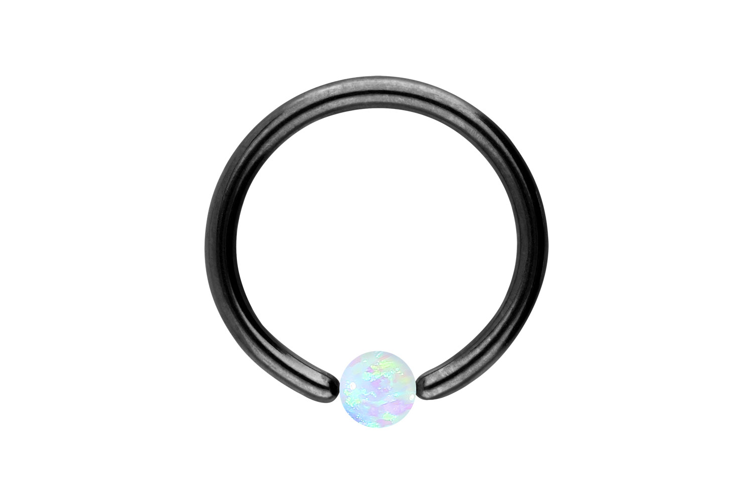 Titan Klemmkugelring Piercing SYNTHETISCHER OPAL